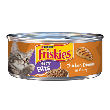 Friskies Wet Cat Food Tin - Meaty Bits Chicken Dinner