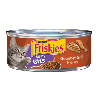 Friskies Wet Cat Food Tin - Gourmet Grill Meaty Bits