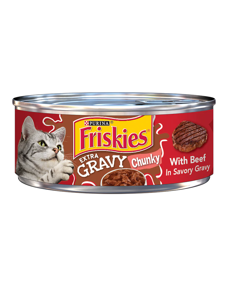 Friskies Wet Cat Food Tin - Chunky Beef