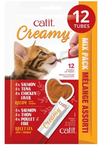 Catit Creamy Lickable Treats - Assorted (12 Tubes)