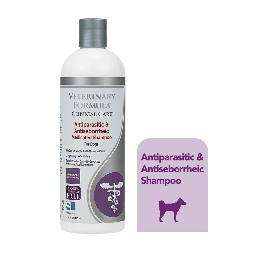 Veterinary Formula Clinical Care Antiparasitic & Antiseborrheic Medicated Dog Shampoo 16 oz