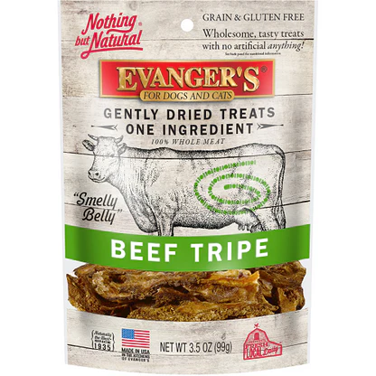 Evanger's Nothing But Natural Beef Tripe Treats for Dogs & Cats 4.6oz