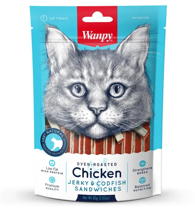 Wanpy - Oven-Roasted Chicken Jerky & Codfish Sandwiches