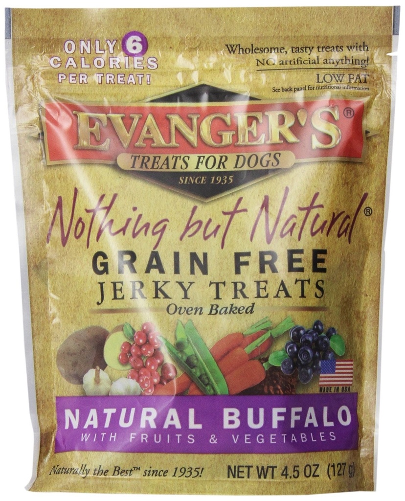 Evanger's Grain Free/Oven Baked Free-Range Buffalo Jerky 4.5oz