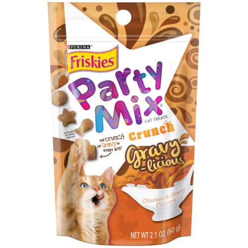 Friskies Party Mix Gravy-licious Chicken & Gravy Cat Treats