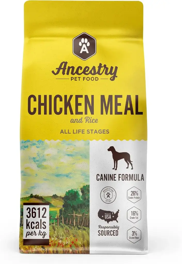 Ancestry Chicken Meal & Rice All Life Stages Dog Food 30lb
