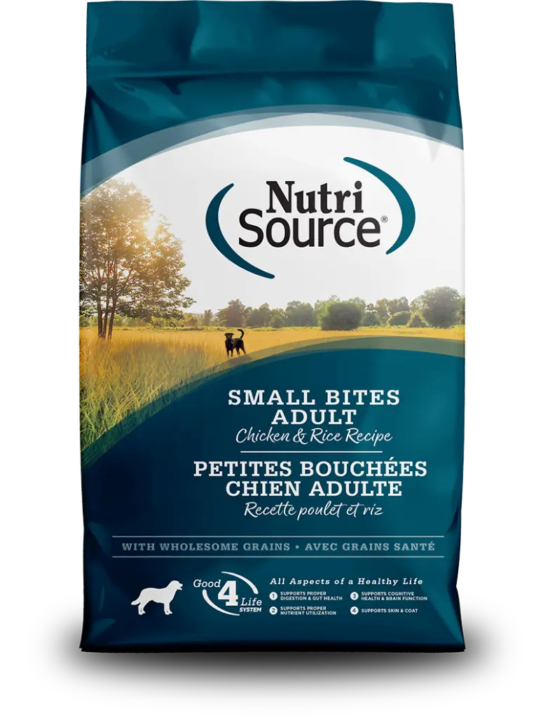 NutriSource Small Bites Adult Chicken & Rice Recipe 12lb
