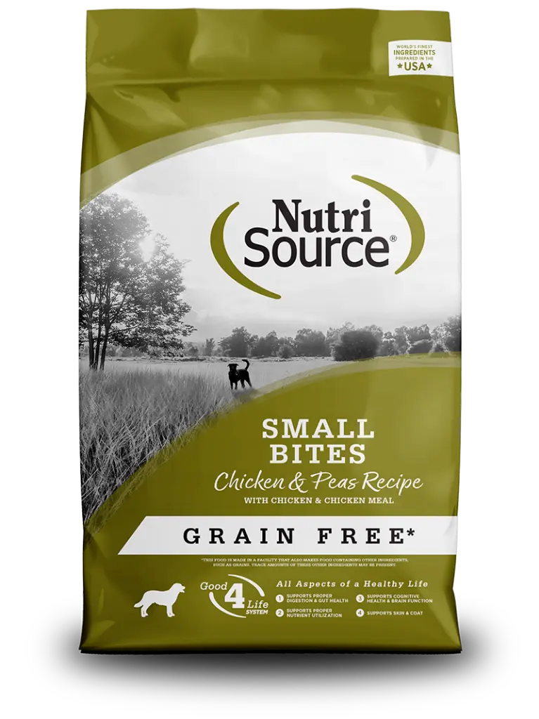 NutriSource Grain Free Small Bites Adult Chicken & Peas 12lb