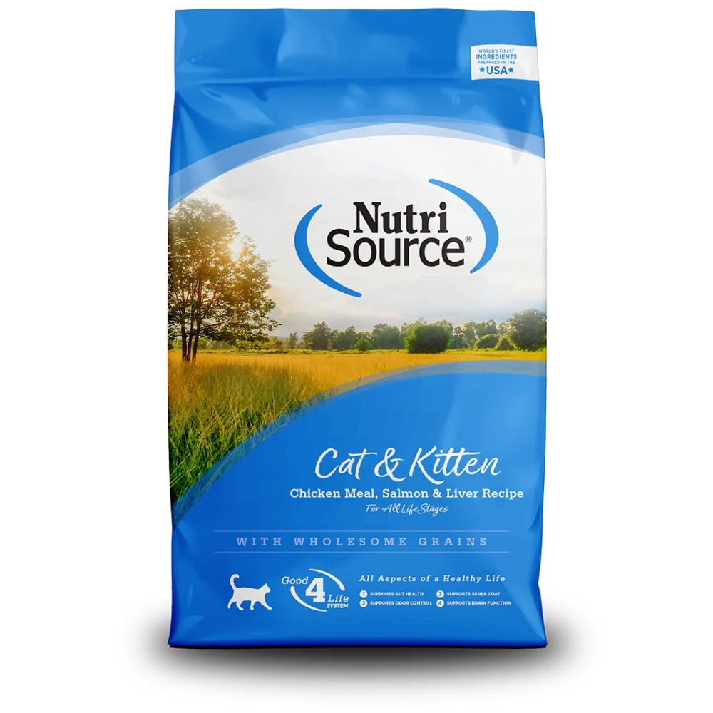 NutriSource Cat & Kitten Chicken Meal, Salmon & Liver Recipe 4lbs