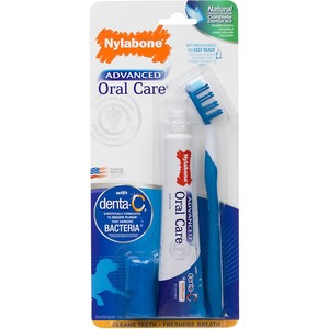 Nylabone Advanced Oral Care Dog Dental Kit - Peanut Flavour