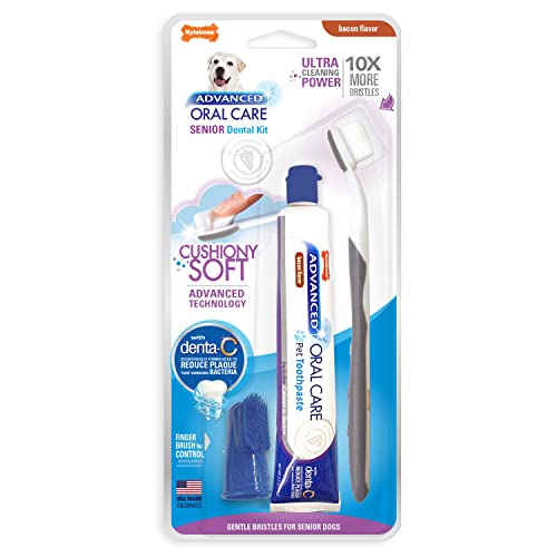 Nylabone Advanced Oral Care Senior Dog Cushiony Soft Dental Kit - Bacon Flavour