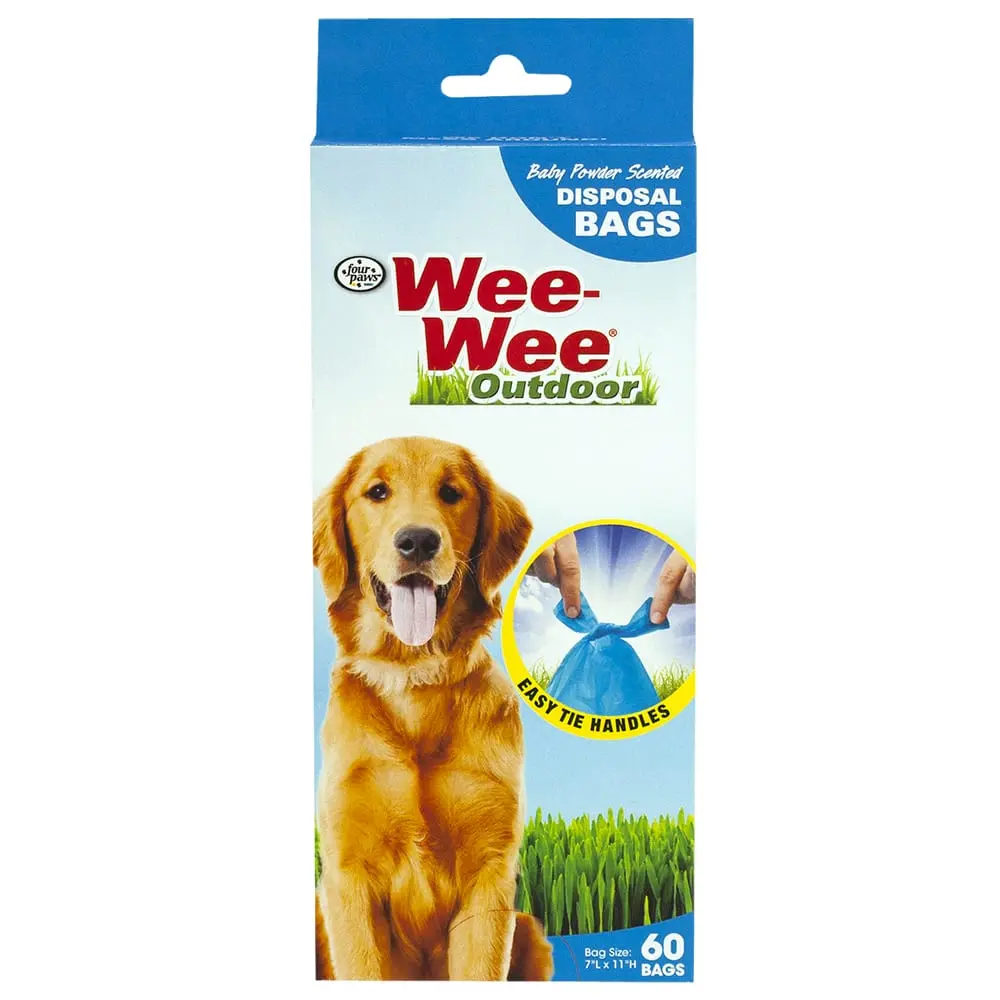 Wee-Wee Baby Powder Easy Tie Handle Disposal Bags 60 count