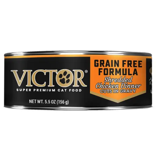 Victor Cat Food Grain Free Formula Shredded Chicken Dinner Cuts in Gravy