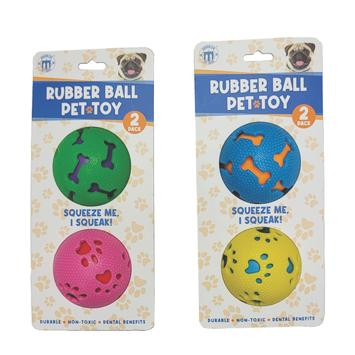 Brooklyn Pet Gear Rubber Squeak Ball- 2 pk