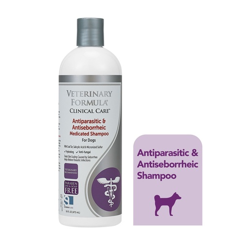 Veterinary Formula Clinical Care Antiparasitic & Antiseborrheic Medicated Dog Shampoo 16 oz