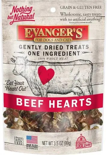 Evanger's Nothing But Natural Beef Heart Treats for Dogs & Cats 4.6oz