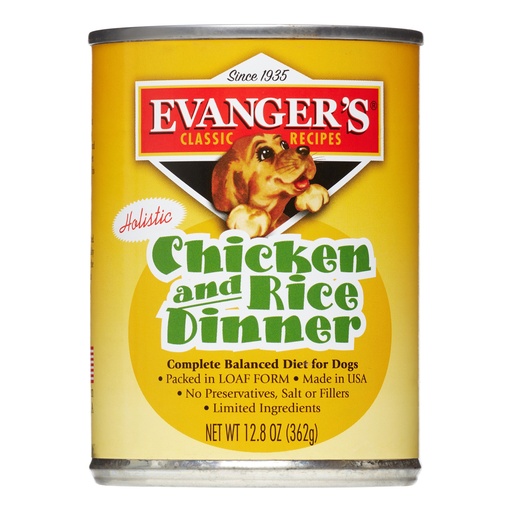 Evanger's Classic Recipes Chicken & Rice Dinner for Dogs 12.5oz