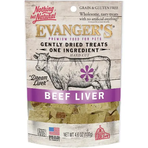 Evanger's Nothing But Natural Beef Liver Treats for Dogs & Cats 4.6oz 