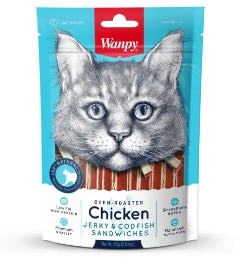 Wanpy - Oven-Roasted Chicken Jerky & Codfish Sandwiches