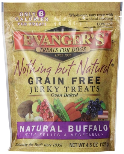 Evanger's Grain Free/Oven Baked Free-Range Buffalo Jerky 4.5oz