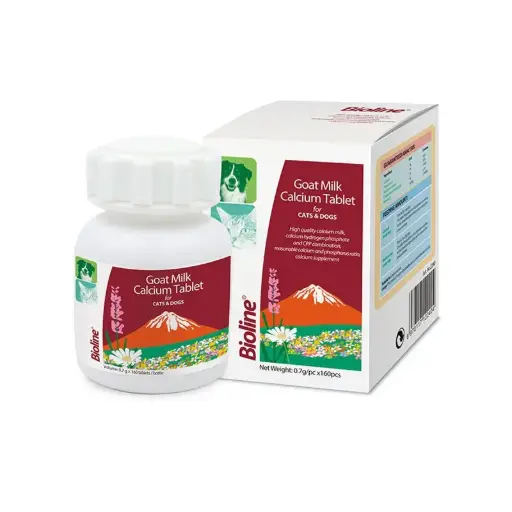 Bioline Goat Milk Calcium Tablet for Cats & Dogs 160pcs